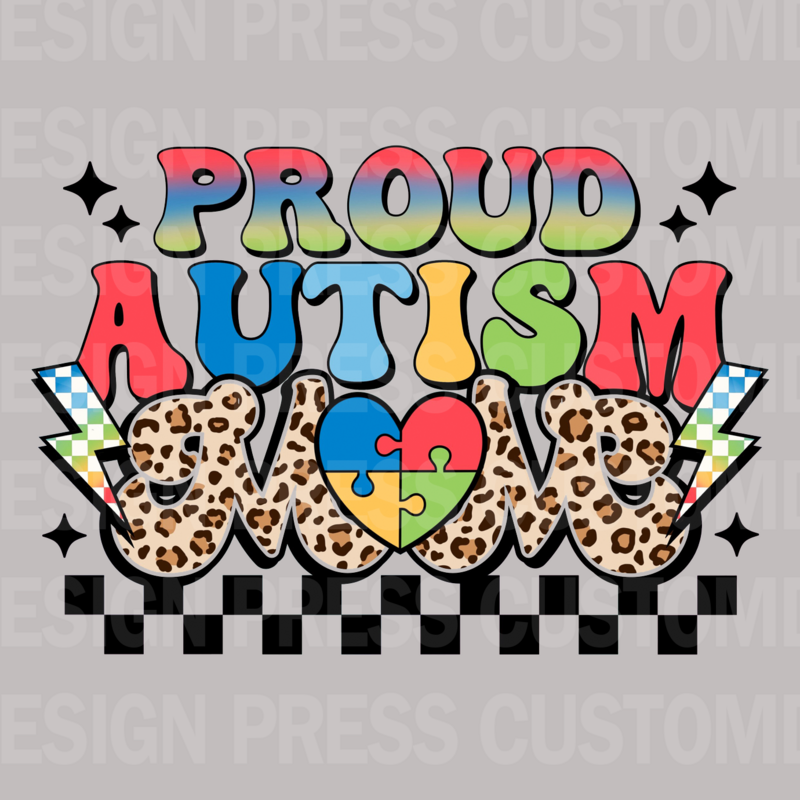 Proud Autism Mom PNG, sublimation, POD, Digital Download Image