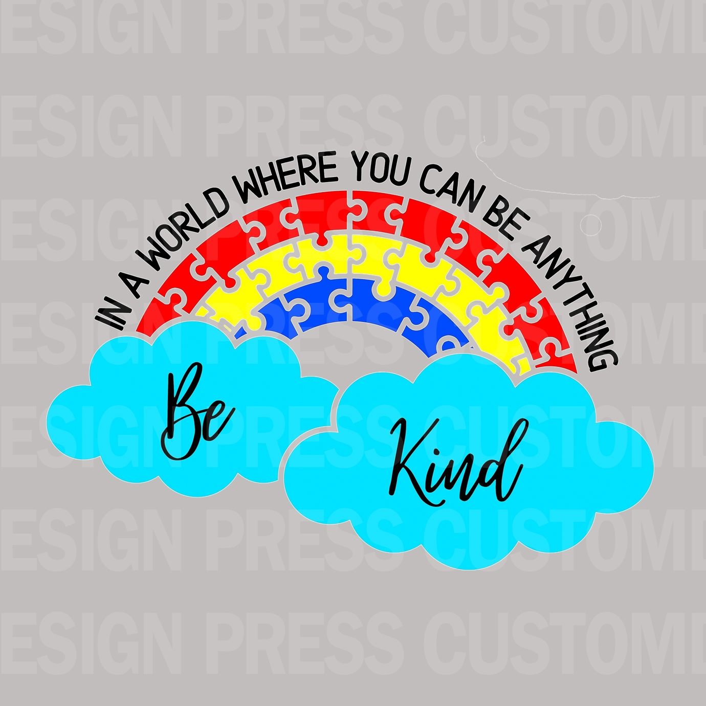Be Kind Rainbow PNG, sublimation, POD, Digital Download Image