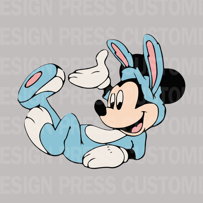 Blue Bunny Mickey PNG, sublimation, POD, Digital Download Image