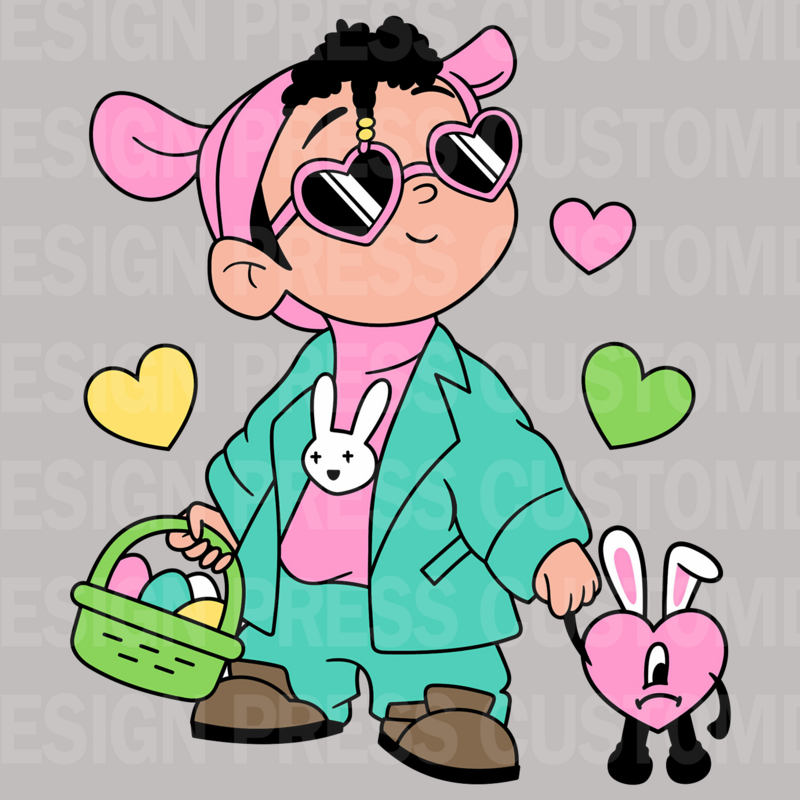 Bad Bunny Easter PNG, sublimation, POD, Digital Download Image