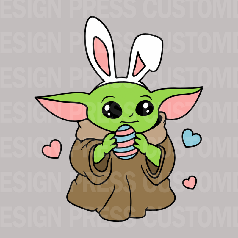 Bunny Easter Yoda PNG, sublimation, POD, Digital Download Image