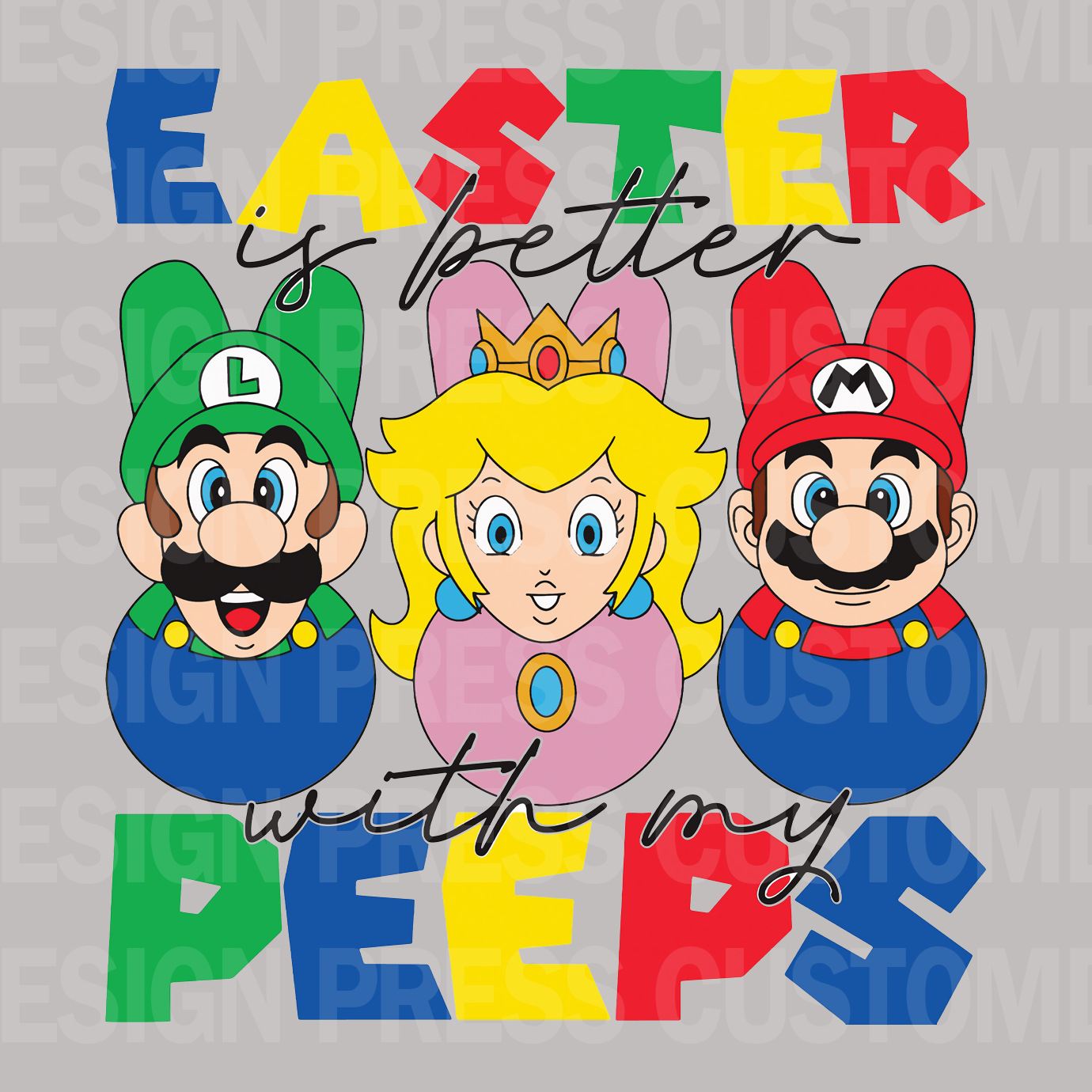 Easter Peeps Mario PNG, sublimation, POD, Digital Download Image