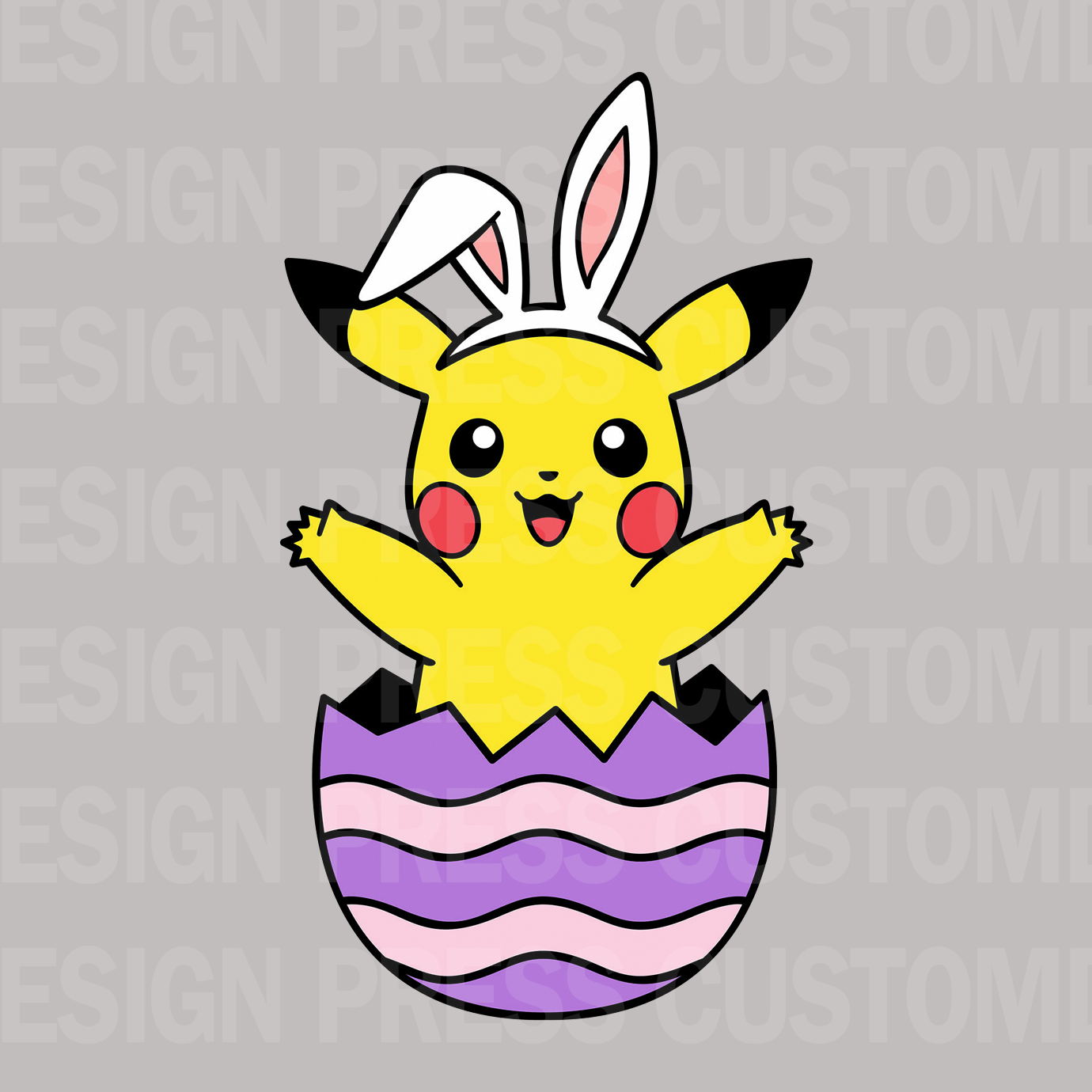 Easter Pikachu PNG, sublimation, POD, Digital Download Image