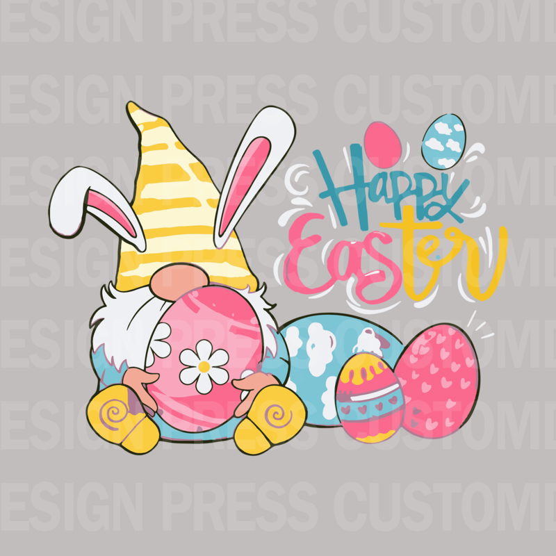 Happy Easter Gnome PNG, sublimation, POD, Digital Download Image