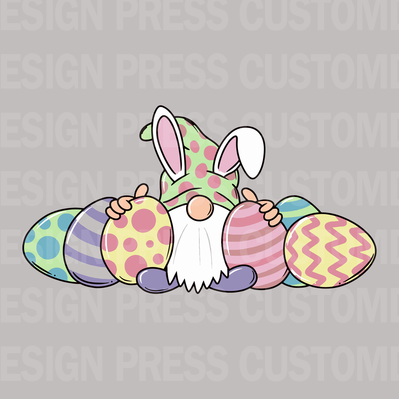 Easter Gnome Eggs PNG, sublimation, POD, Digital Download Image