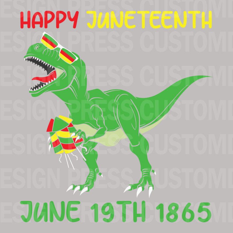 Dino Juneteenth PNG, sublimation, POD, Digital Download Image