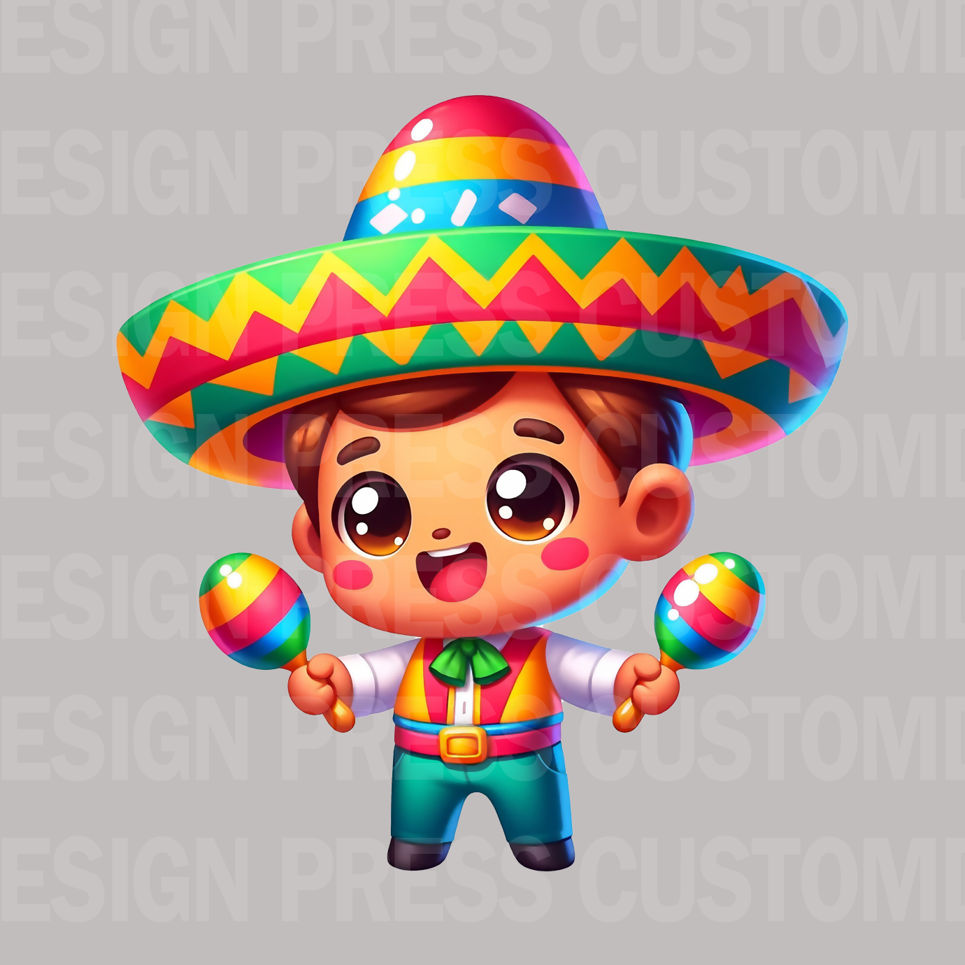 Cinco De Mayo Maracas Man PNG, sublimation, POD, Digital Download Image