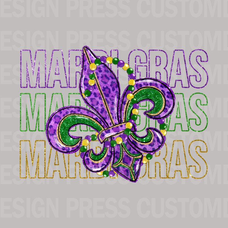 Mardi Gras Glitter PNG, sublimation, POD, Digital Download Image