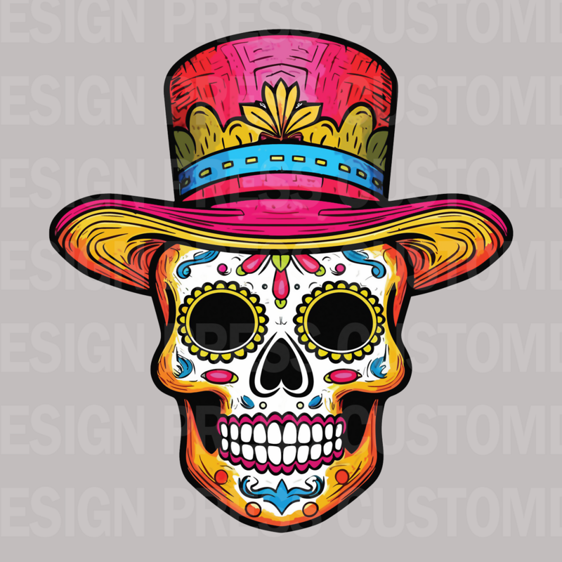 Cinco De Mayo Skull PNG, sublimation, POD, Digital Download Image