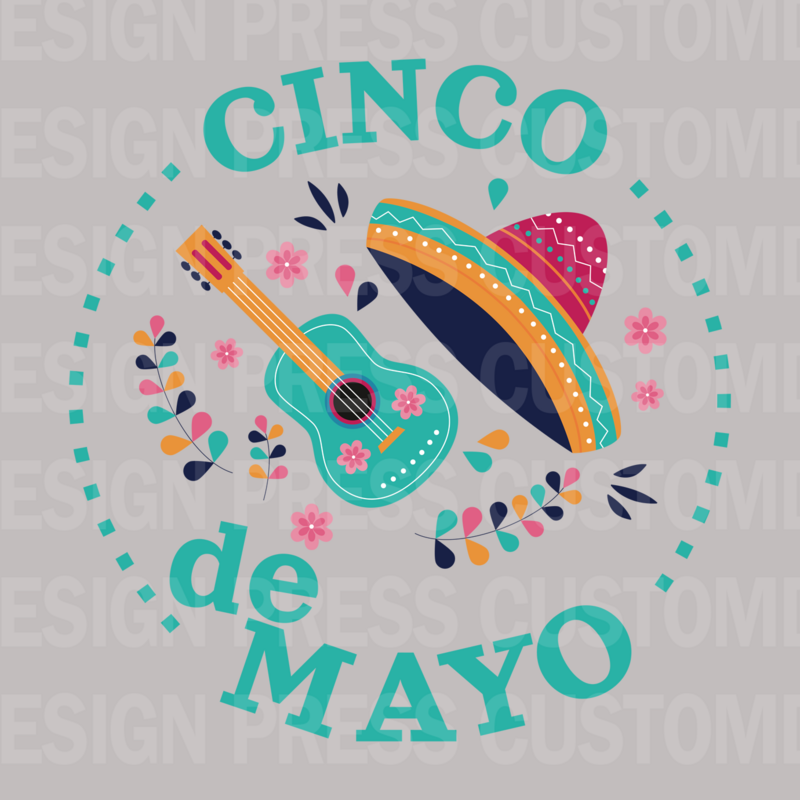 Teal Cinco De Mayo PNG, sublimation, POD, Digital Download Image