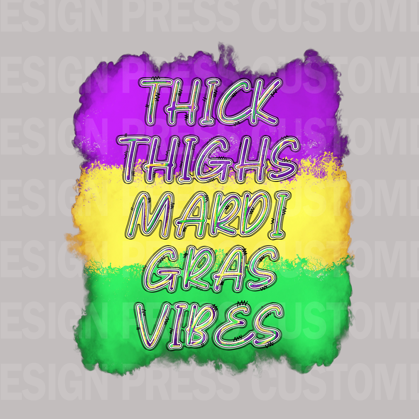 Mardi Gras Thich Thighs PNG, sublimation, POD, Digital Download Image