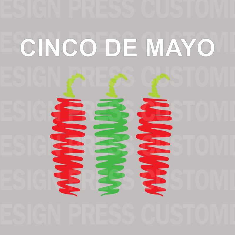 Cinco De Mayo Peppers PNG, sublimation, POD, Digital Download Image