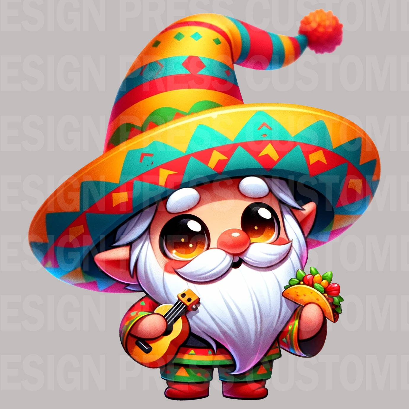 Cinco De Mayo Taco Gnome PNG, sublimation, POD, Digital Download Image