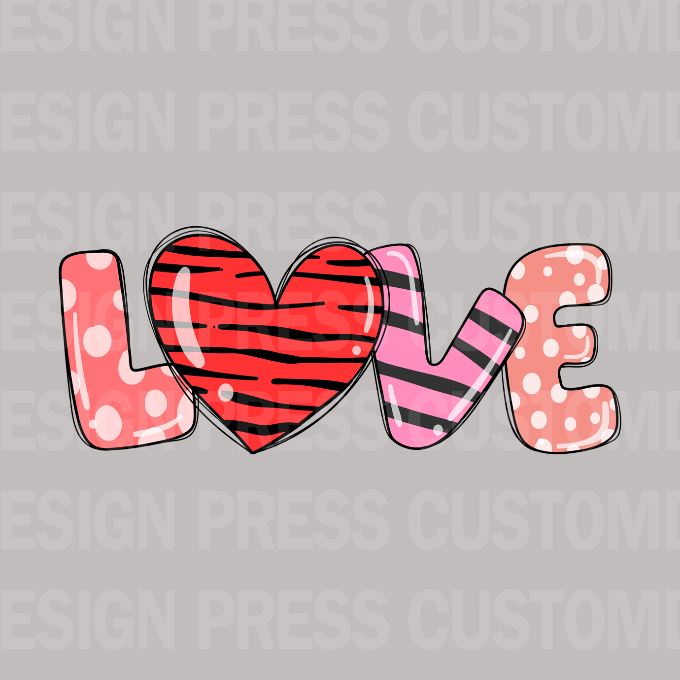 Valentine Love Word Latte PNG, sublimation, POD, Digital Download Image