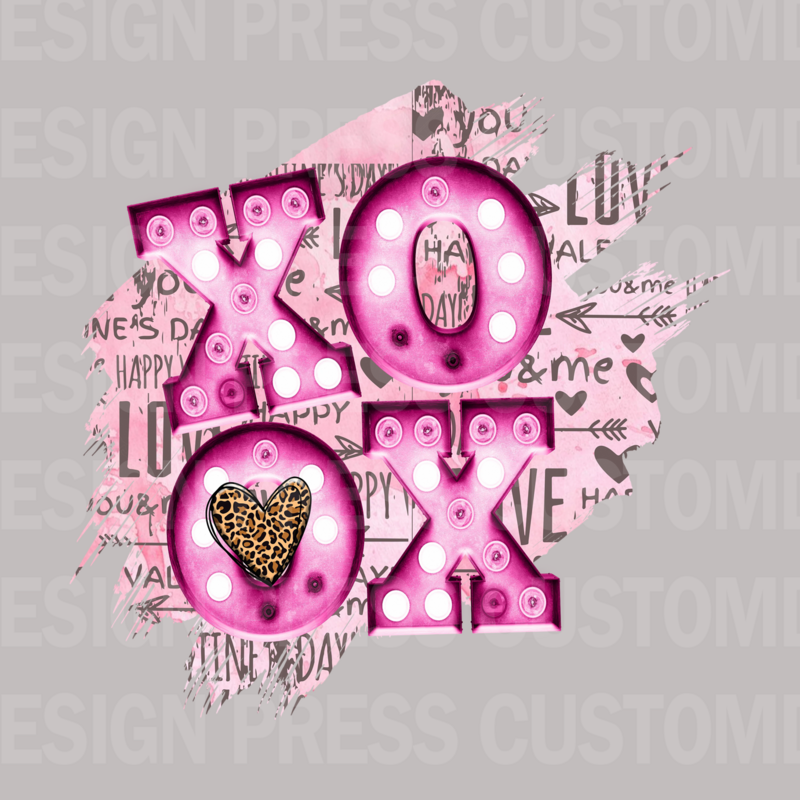 Valentine XOXO PNG, sublimation, POD, Digital Download Image