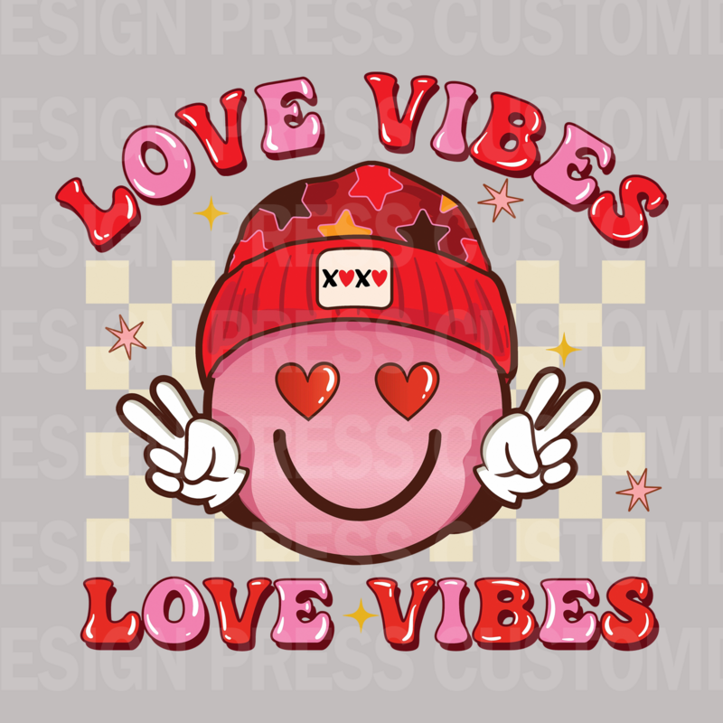 Valentine Love Vibes PNG, sublimation, POD, Digital Download Image