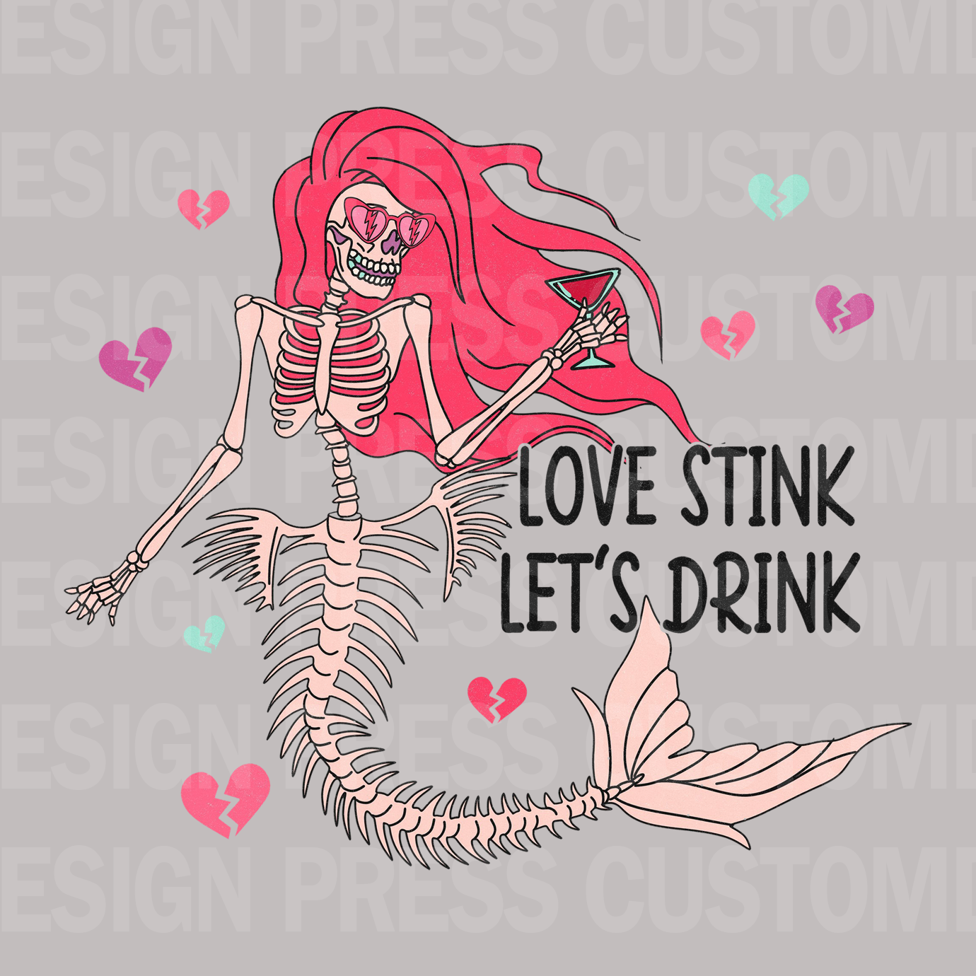 Valentine Love Stinks Let&#39;s Drink PNG, sublimation, POD, Digital Download Image