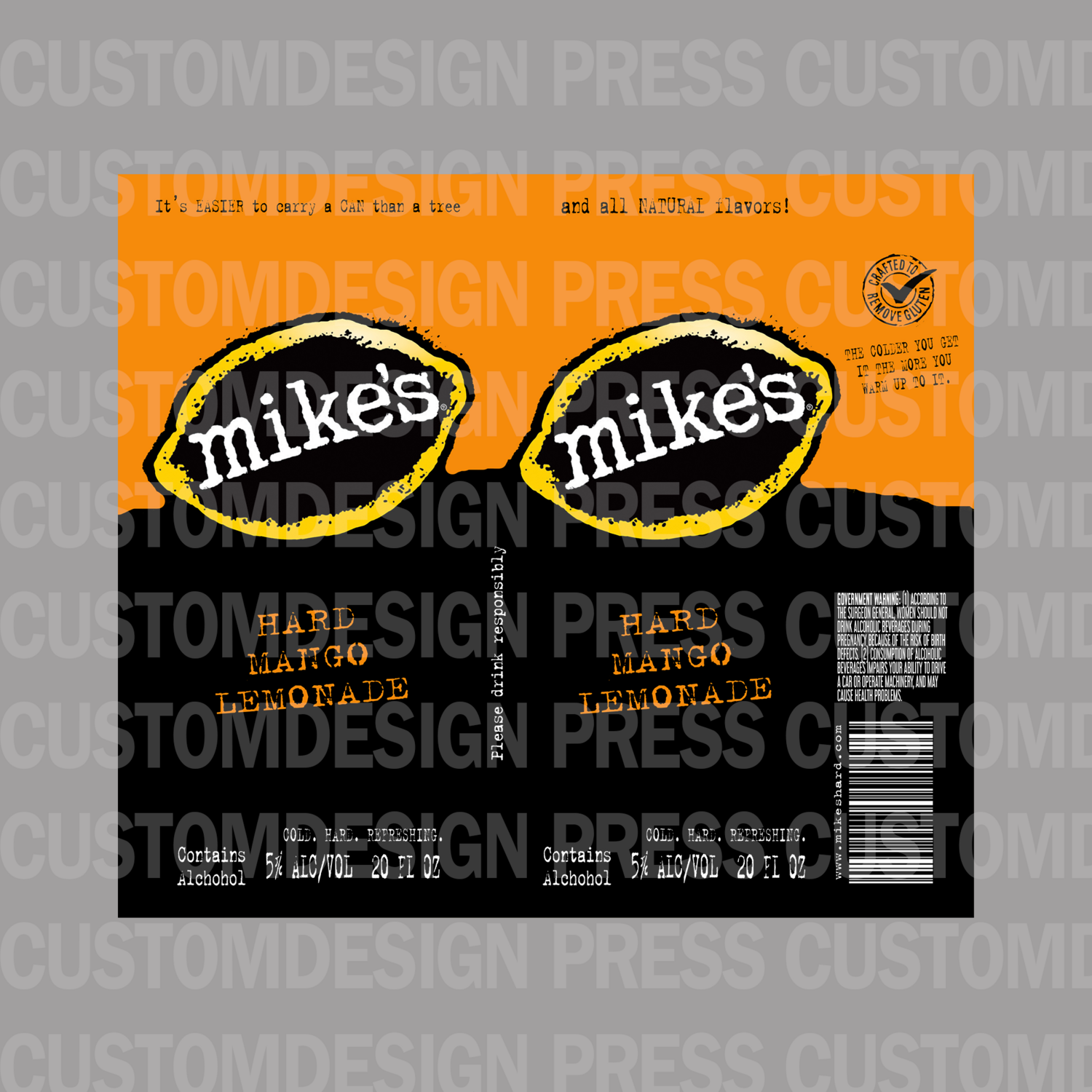Mike&#39;s Hard Mango Lemonade, 20 OZ Skinny Tumbler Wrap