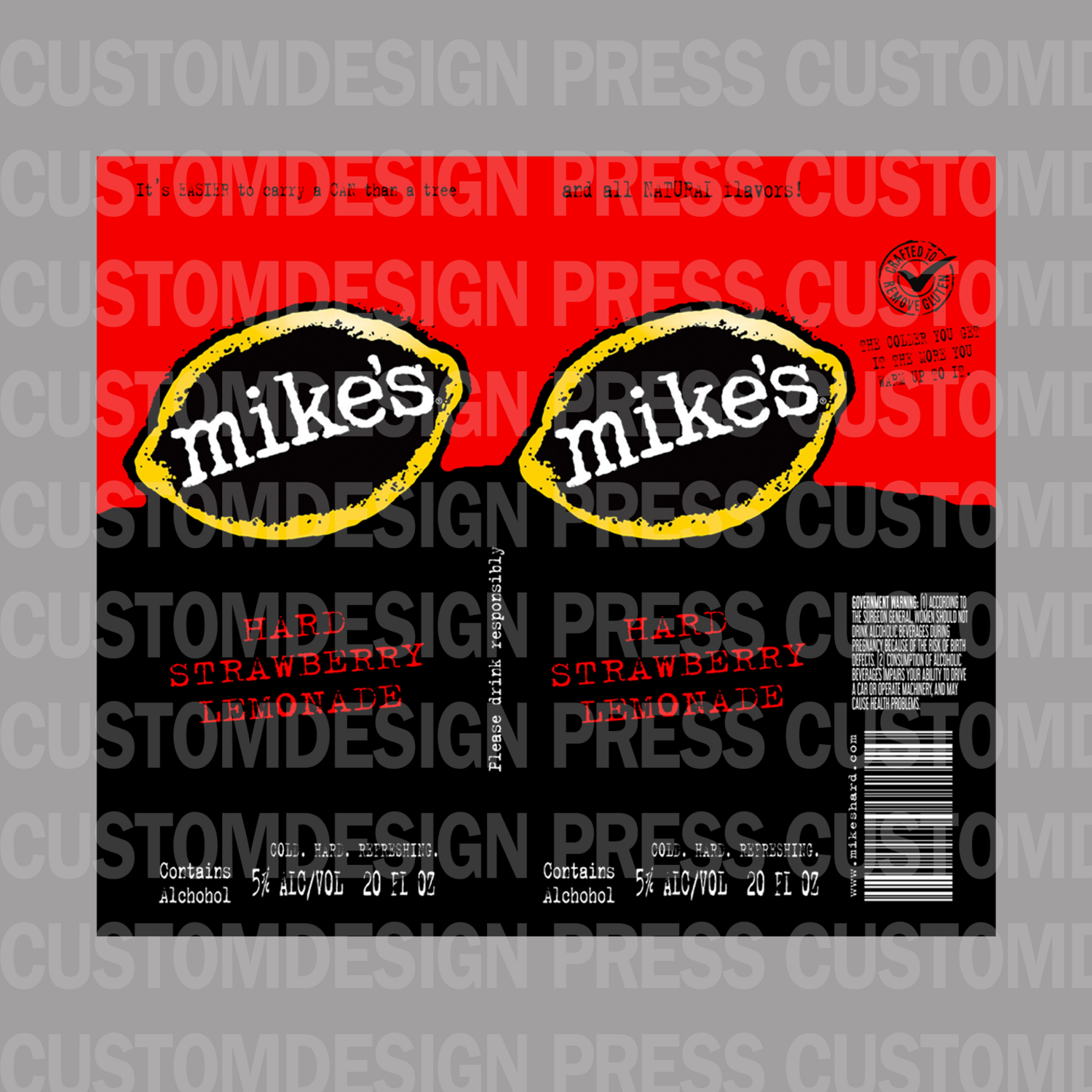 Mike&#39;s Hard Strawberry Lemonade, 20 OZ Skinny Tumbler Wrap