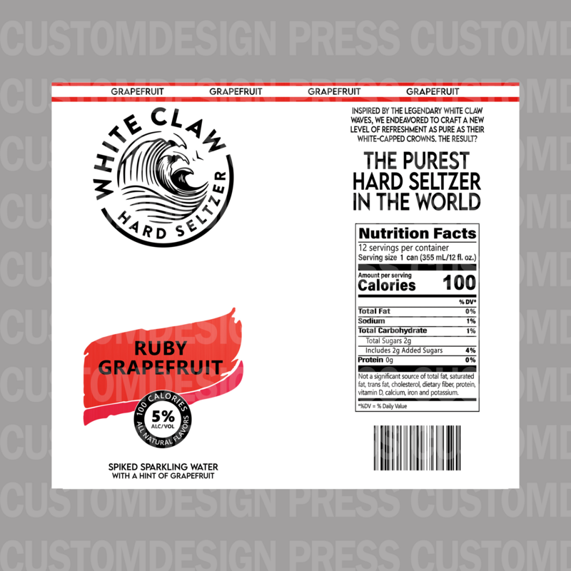 White Claw Ruby Grapefruit, 20 OZ Skinny Tumbler Wrap