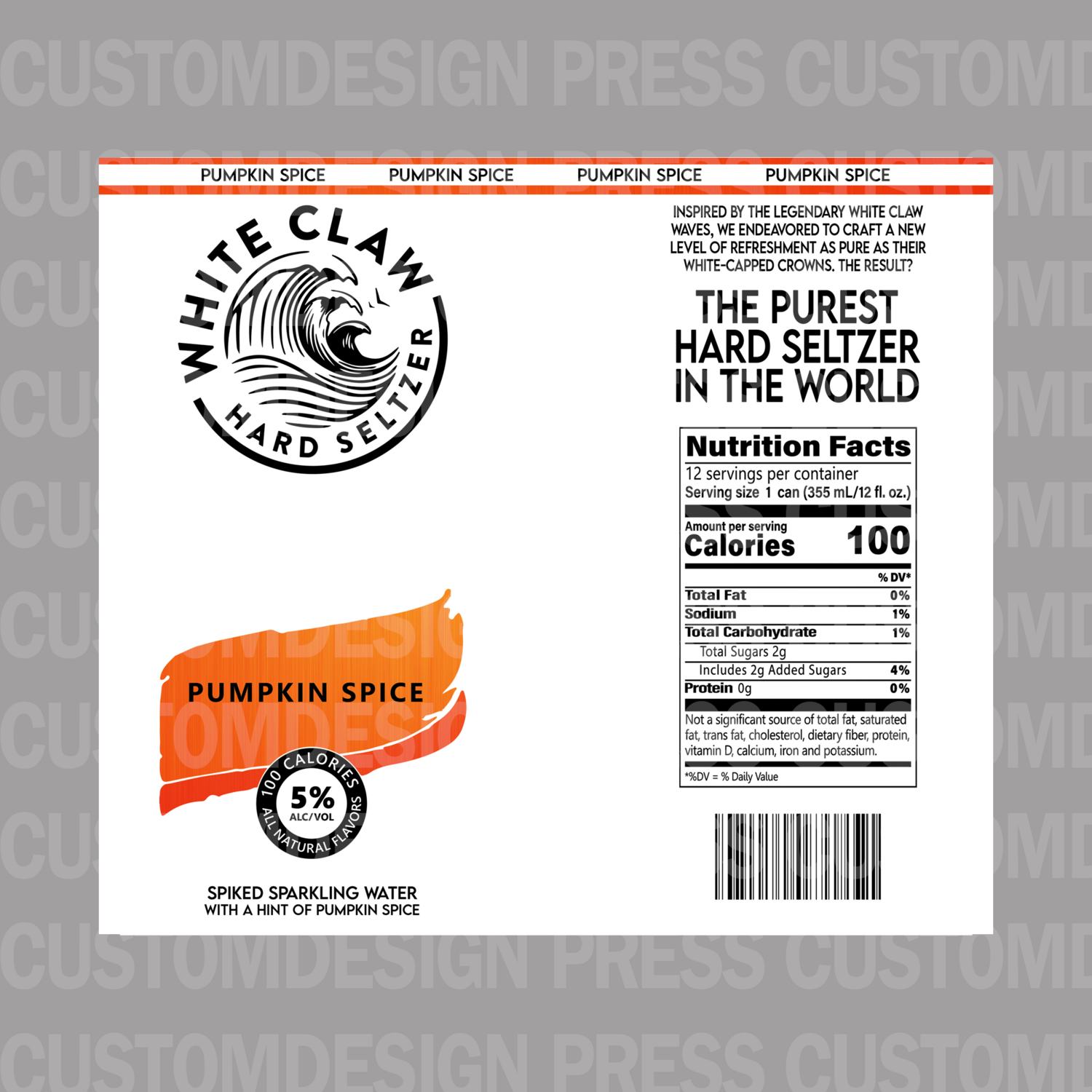 White Claw Pumpkin Spice, 20 OZ Skinny Tumbler Wrap