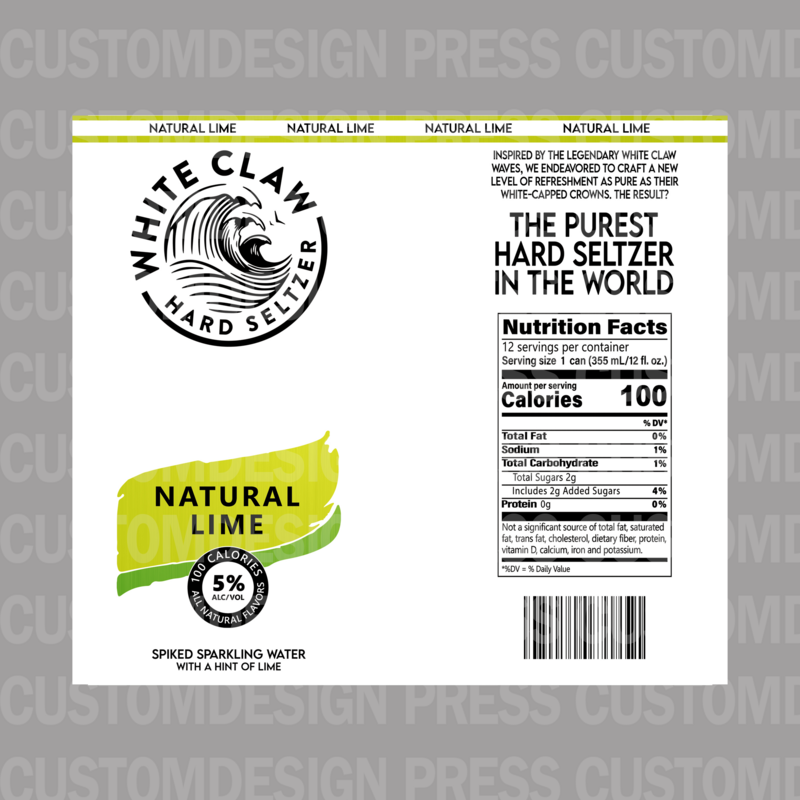 White Claw Natural Lime, 20 OZ Skinny Tumbler Wrap