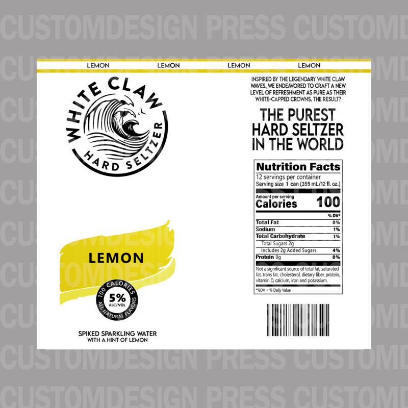 White Claw Lemon, 20 OZ Skinny Tumbler Wrap