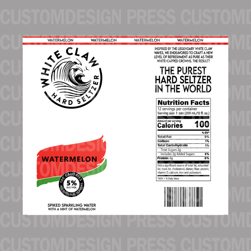 White Claw Watermelon, 20 OZ Skinny Tumbler Wrap