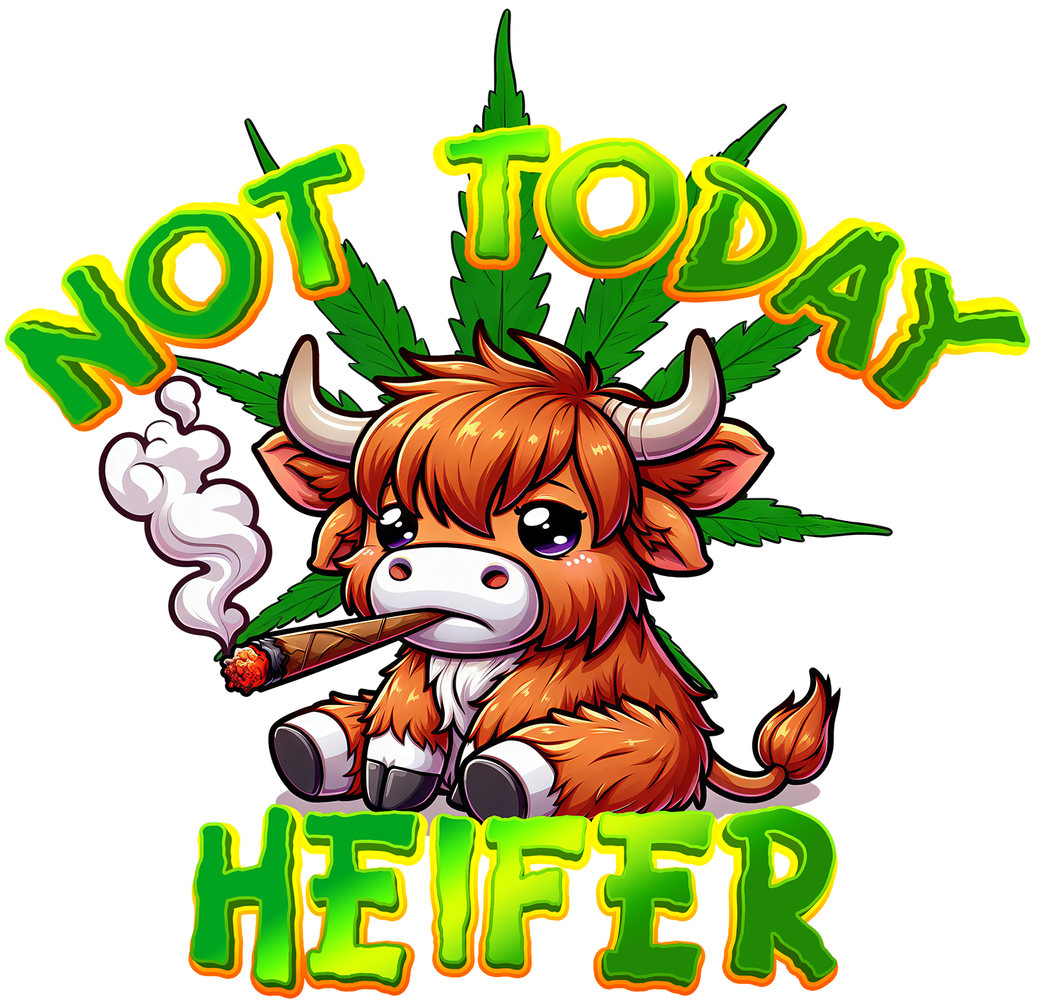 Not Today Heifer 420 Friendly, sublimation, POD, Digital Download Image