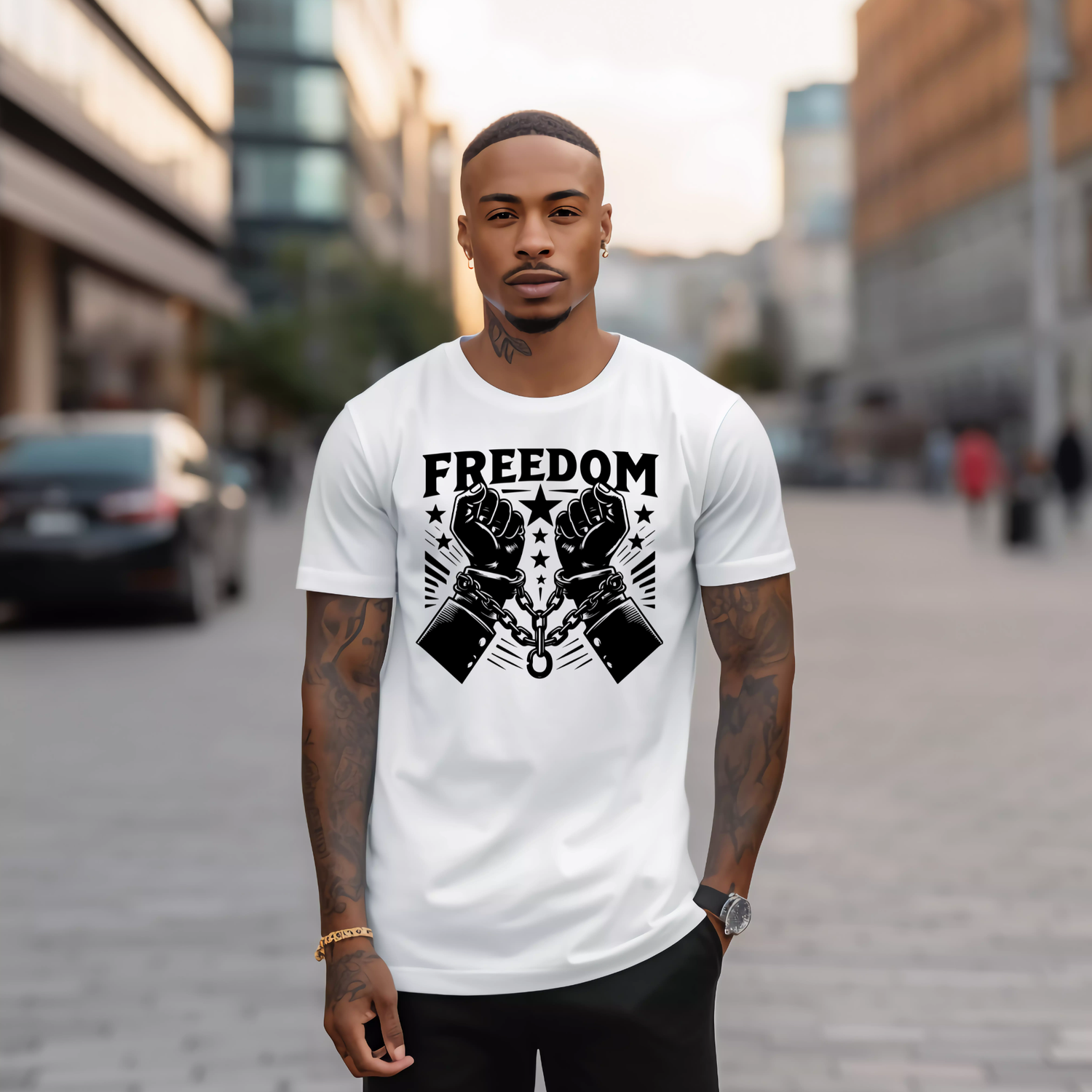 Freedom Juneteenth Shirt, Colors: White, Sizes: S