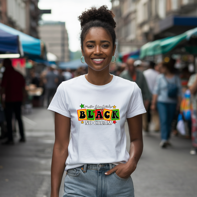 Vibrant Juneteenth Black No Sugar No Cream Shirt