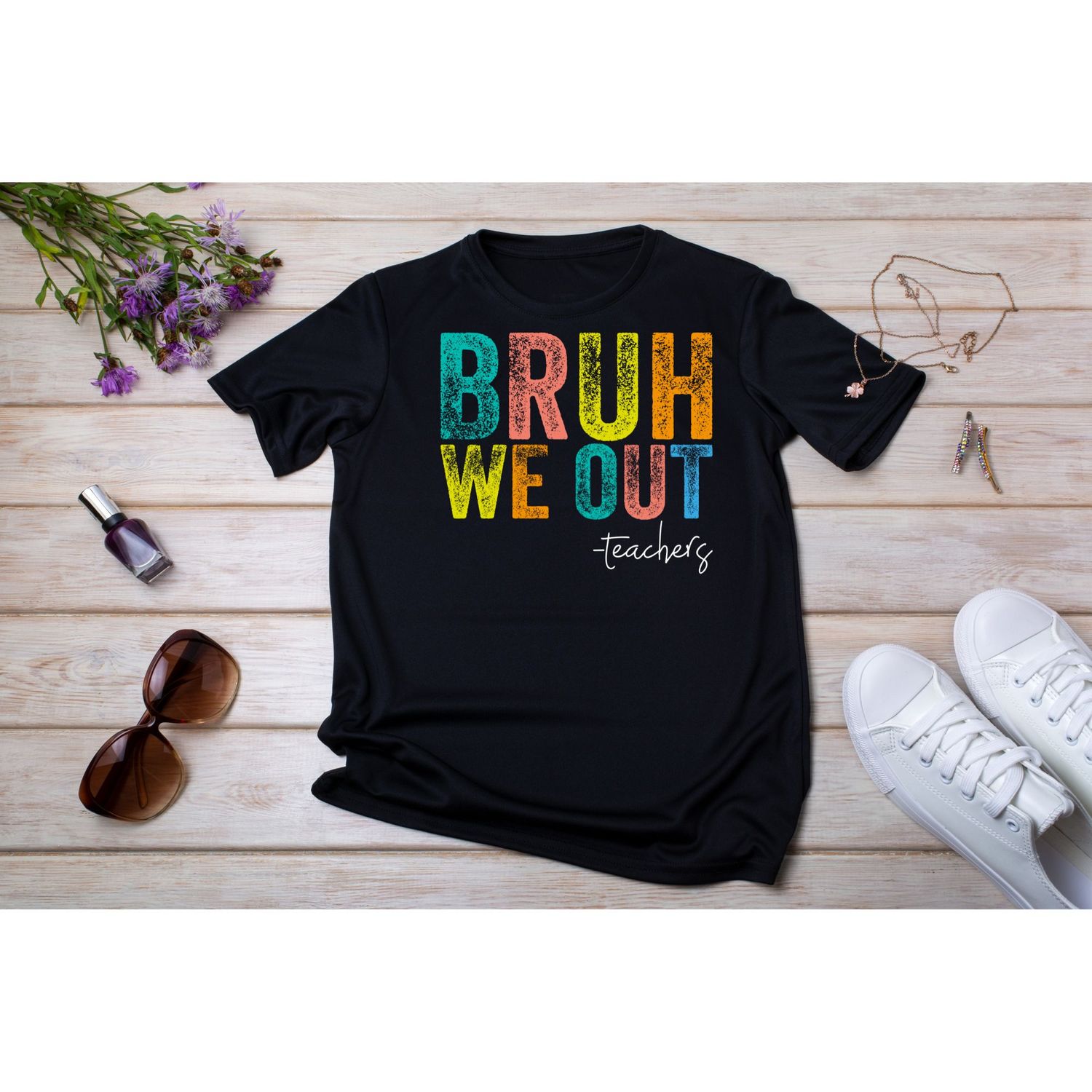 Black Adult Medium BRUH Shirt With STUDENTS
