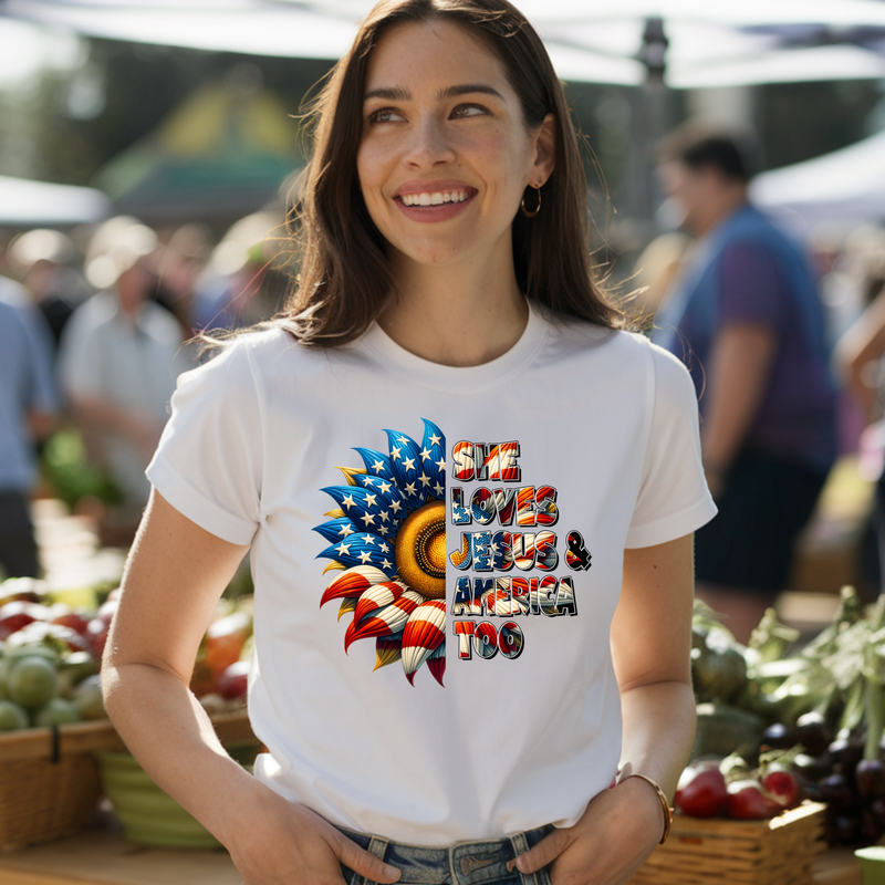 She Loves Jesus &amp; America Too Sunflower