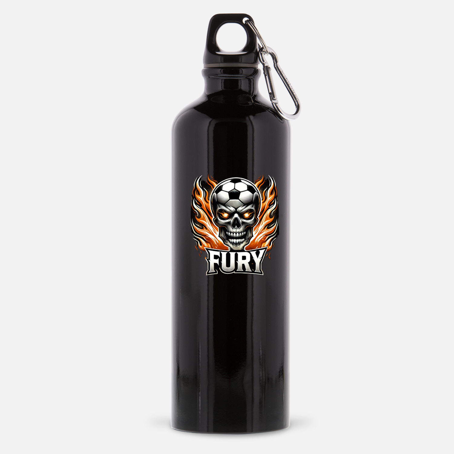 Black or White 26 oz Aluminum Water Bottle with logo, Team/Color: Black Fury
