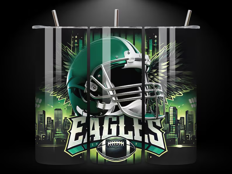 Philadelphia Eagles Grunge 20 oz UV Printed Tumbler