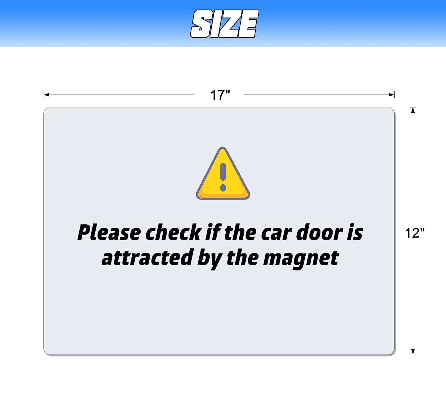 Custom Car 17&quot; x 12&quot; White Magnet