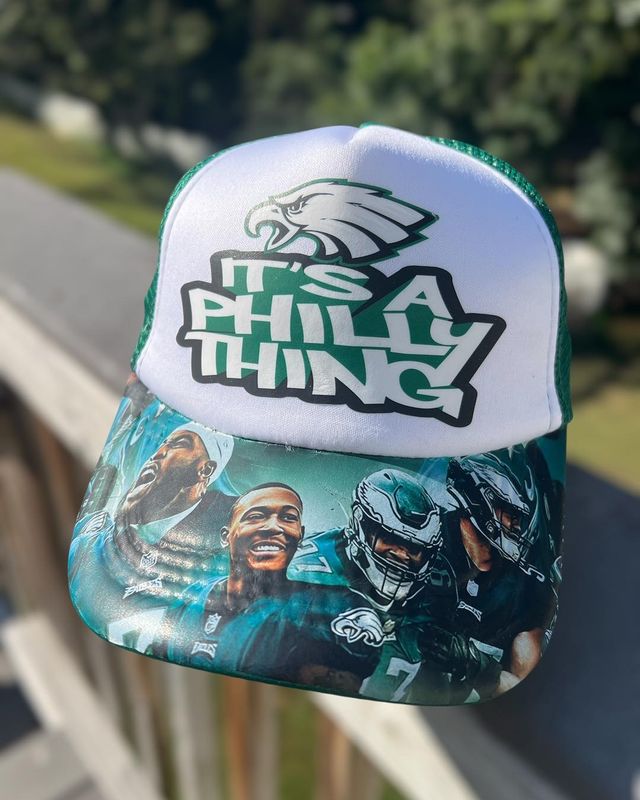 Custom “It’s a Philly Thing” Football Fan Hat | Green &amp; White Trucker Cap | Philadelphia Game Day Sportswear