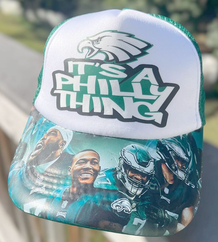 Custom “It’s a Philly Thing” Football Fan Hat | Green &amp; White Trucker Cap | Philadelphia Game Day Sportswear