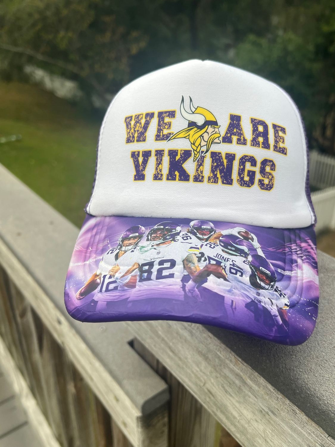 Custom “We Are Vikings” Hat | Purple &amp; Gold Football Fan Trucker Cap | Game Day Sports Fan Gear | Tailgate Hat