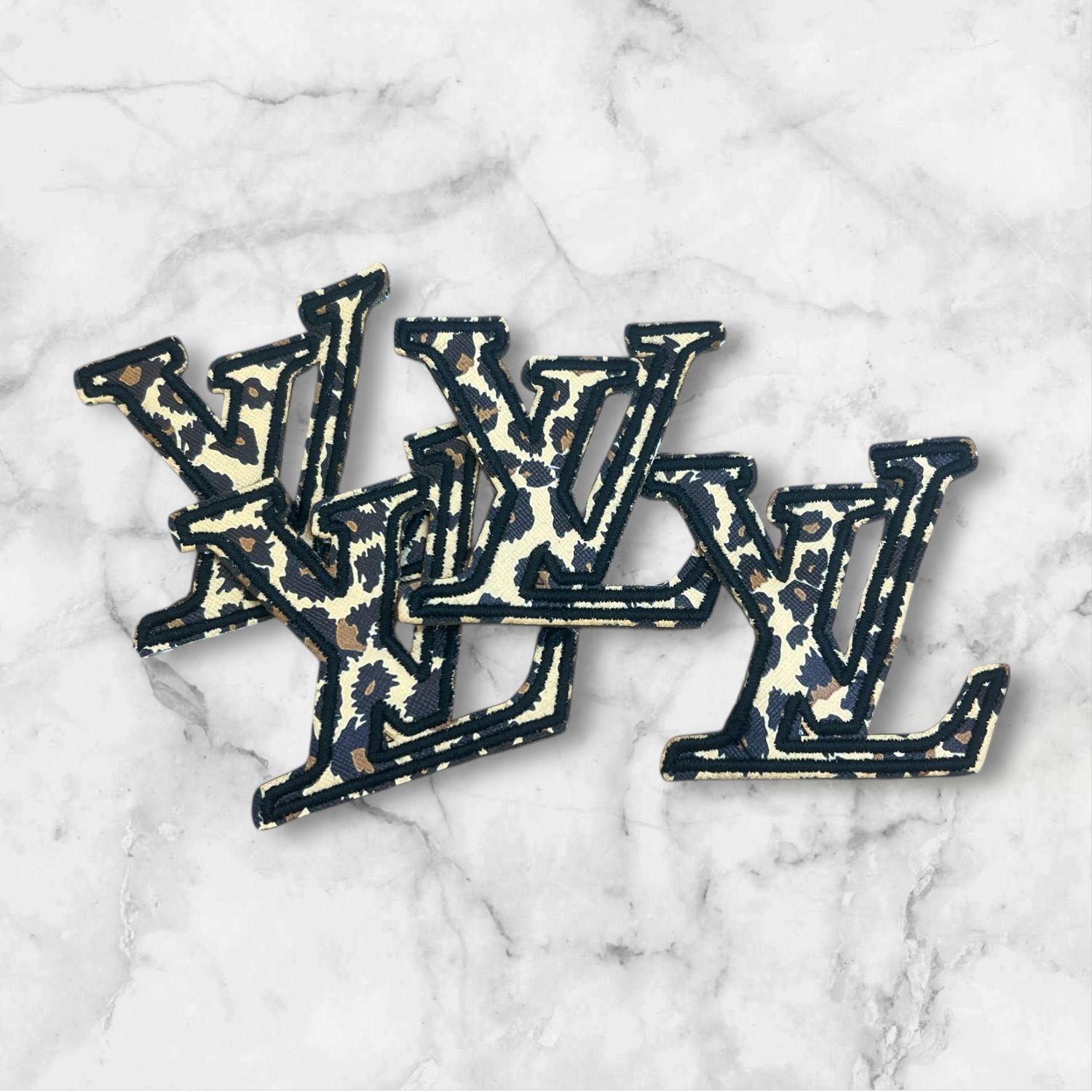 Leopard Print Monogram Patch Custom Fabric Letter Patch Iron On or Sew On $3 Each