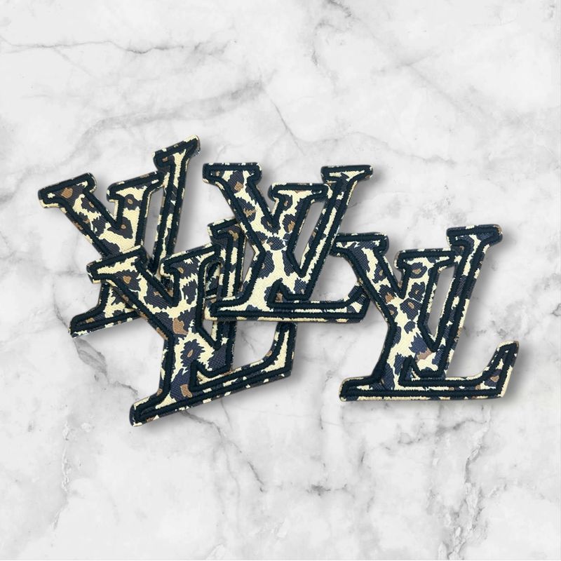 Leopard Print Monogram Patch Custom Fabric Letter Patch Iron On or Sew On $3 Each