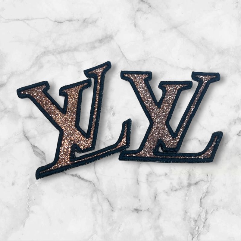 Rose Gold Glitter Monogram Patch Custom Fabric Letter Patch Iron On or Sew On $3 Each