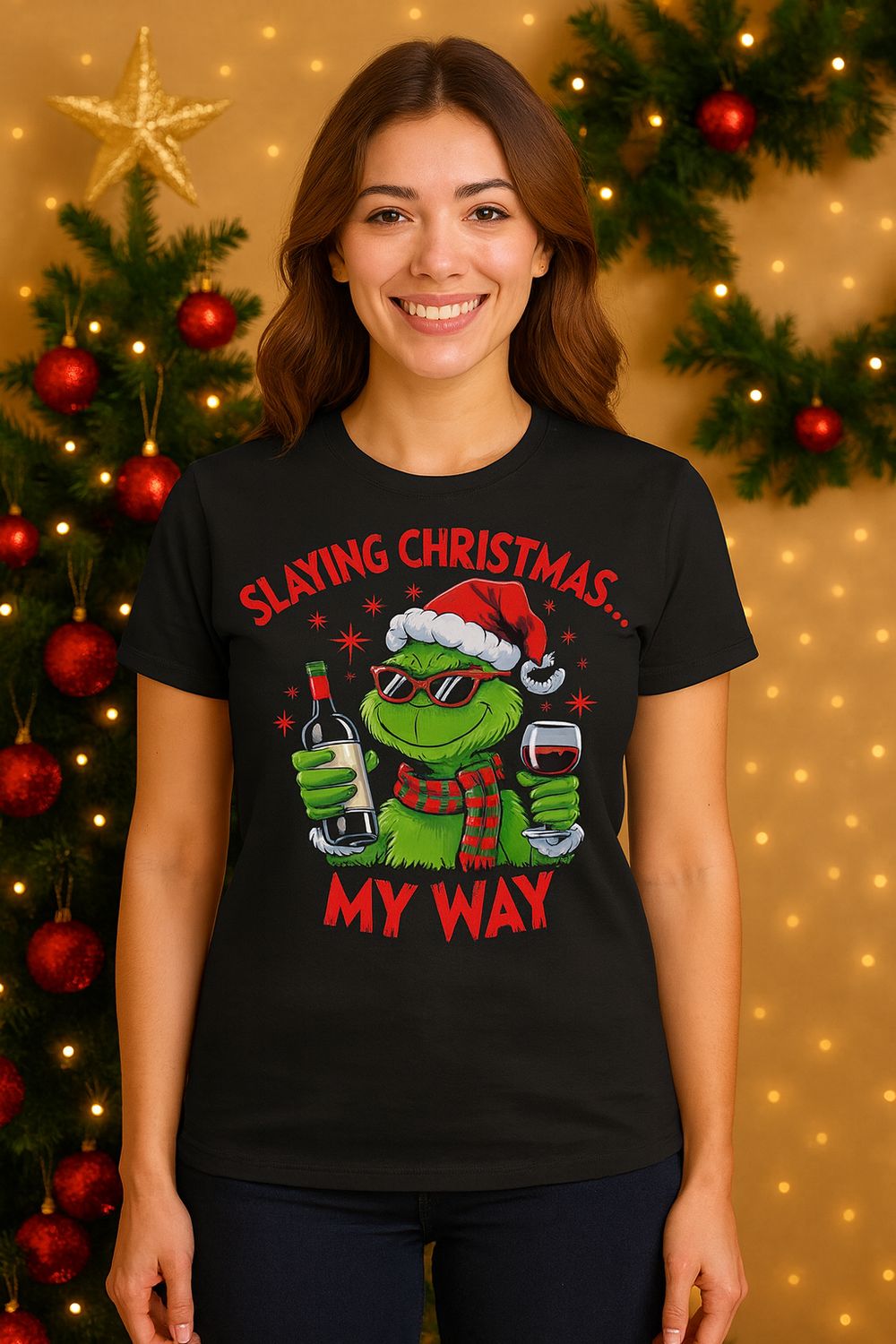 Slaying Christmas My Way Grinch T-Shirt