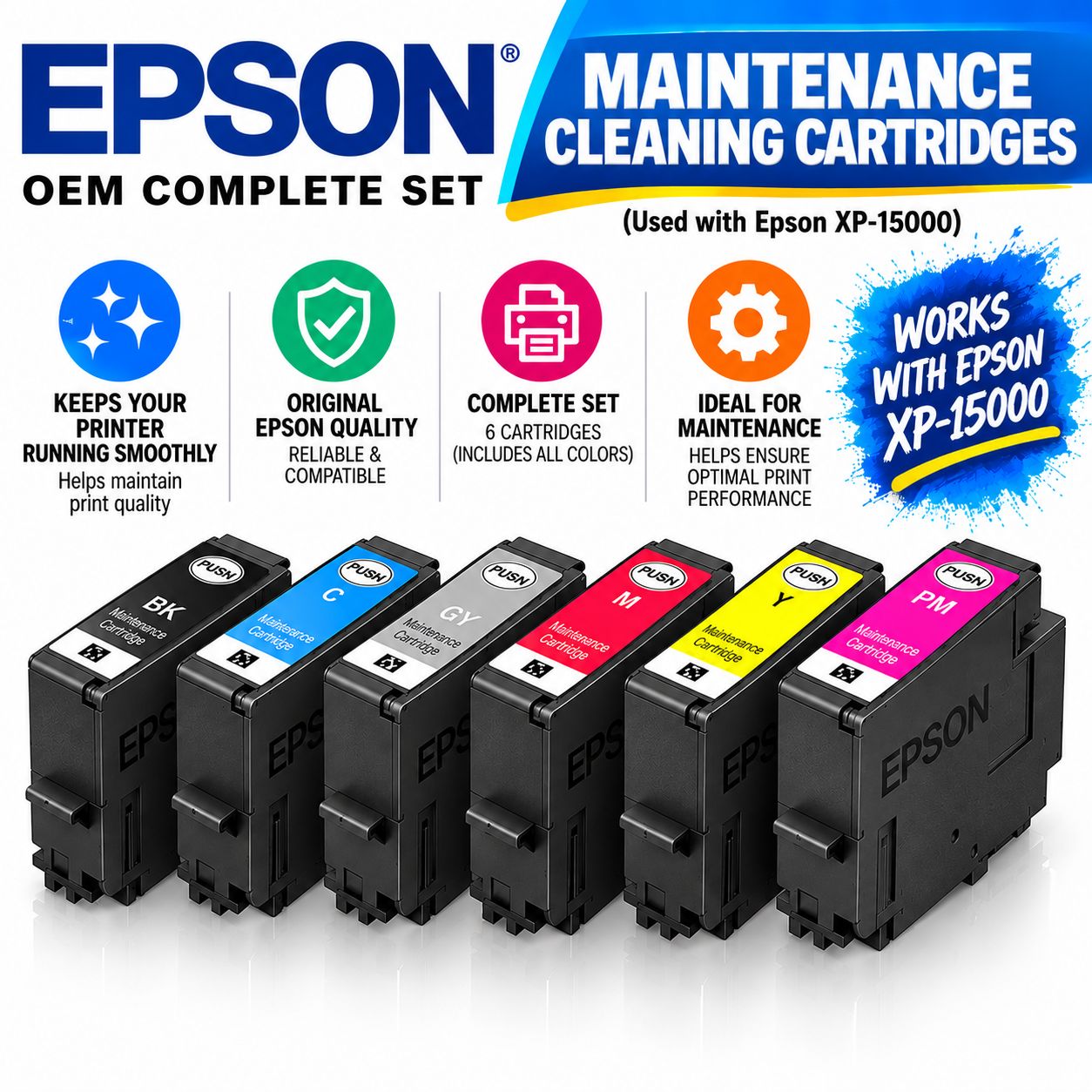 Epson OEM Maintenance Cartridge Set with Cleaning Solution