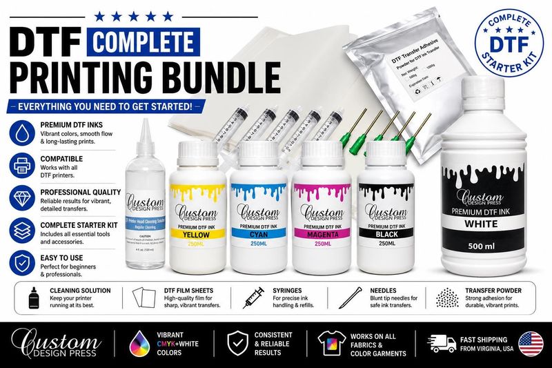 Premium DTF Supply Starter Bundle – Ink, Film &amp; Powder