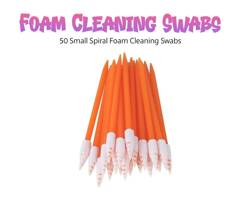 50 Small Spiral Foam Cleaning Swab