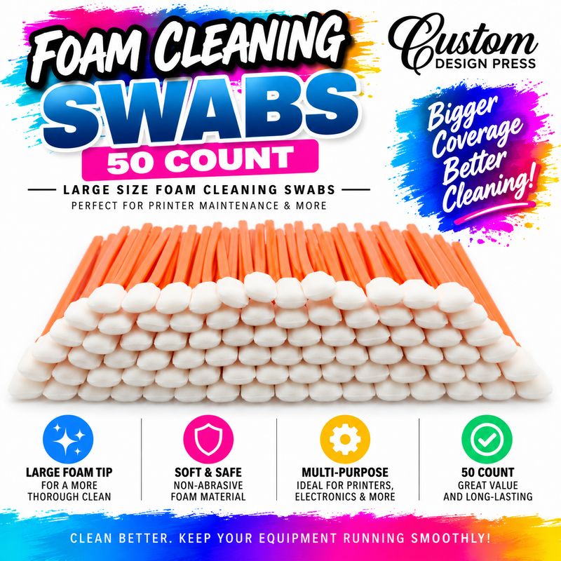 Large Foam Cleaning Swabs – 50 Pack