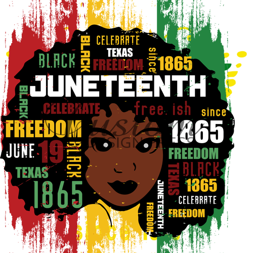 Juneteenth Afro-Haired Woman PNG – Digital Download