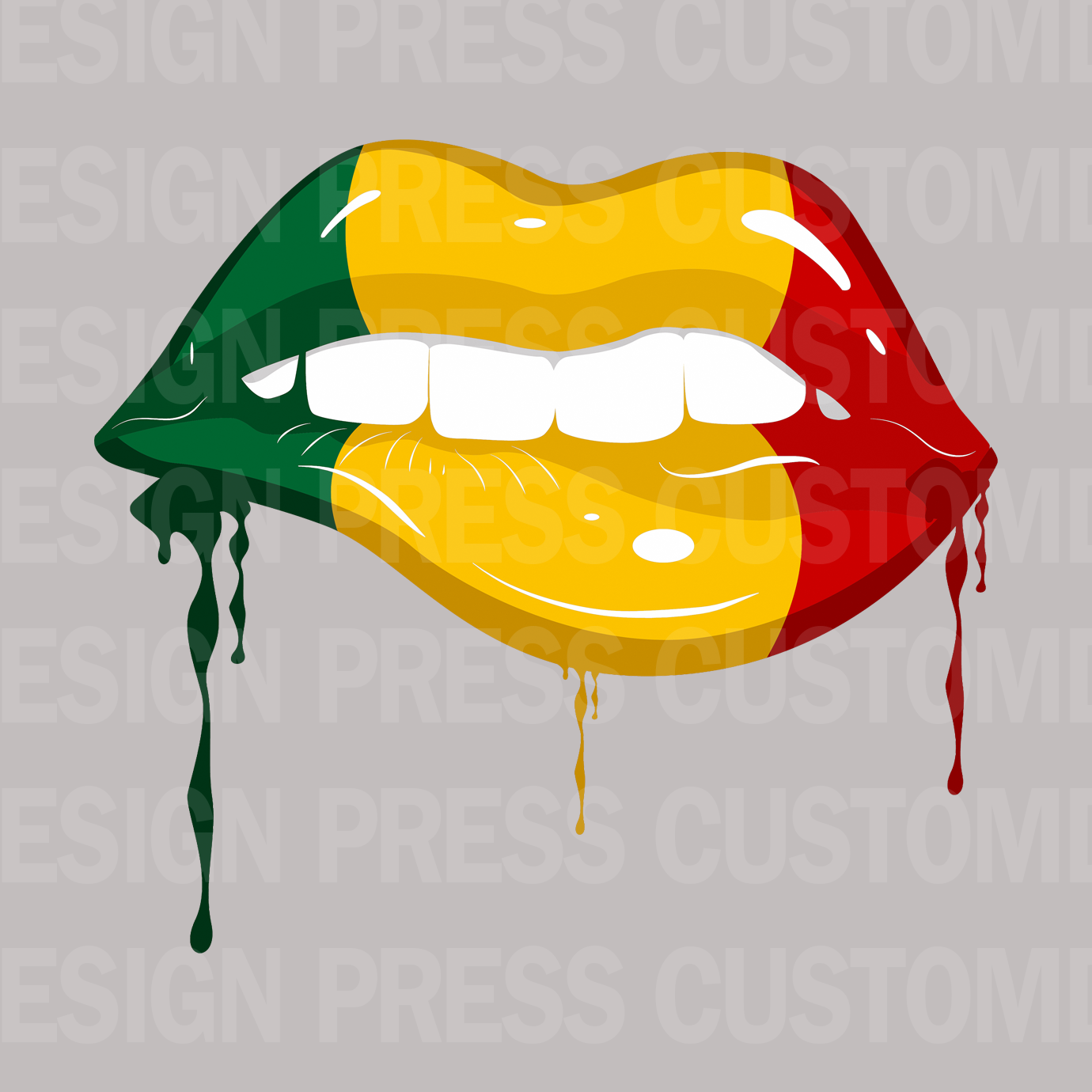 Juneteenth Drip Lips PNG – Digital Download