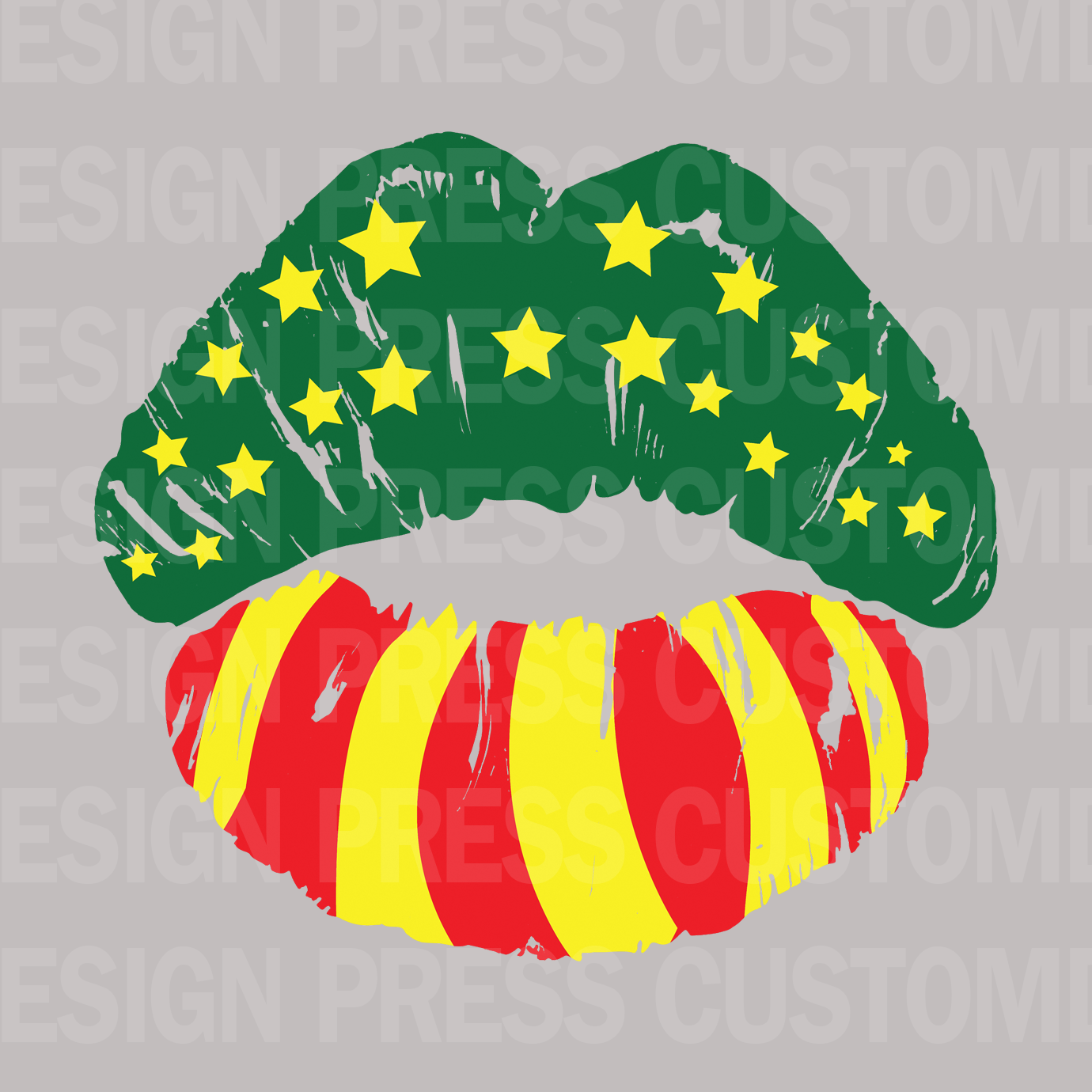 Juneteenth Flag Lip PNG – Digital Download